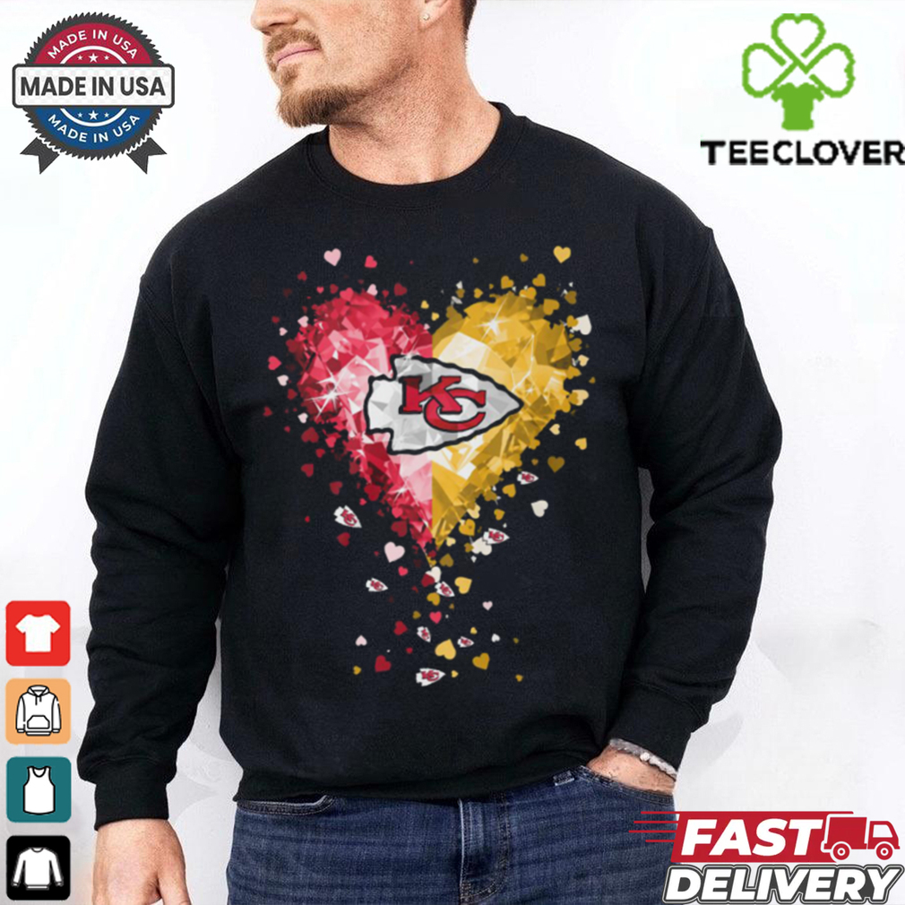 Kansas City Chiefs Crystal Heart Shirt Kansas City Chiefs Crystal Heart Shirt