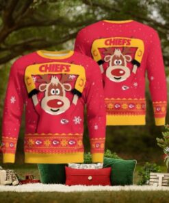 Kansas City Chiefs Cute Reindeer Ugly Christmas Sweater