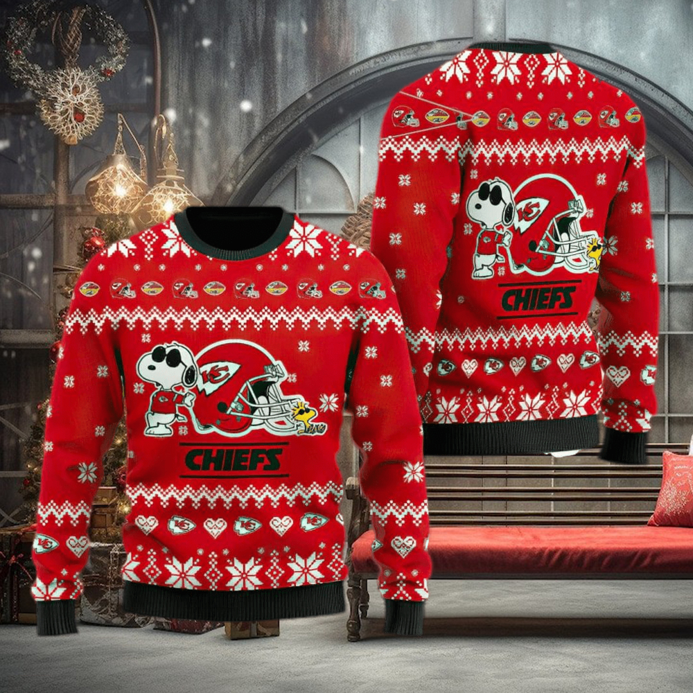 Kansas City Chiefs Christmas Forest And Reindeers Pattern Ugly