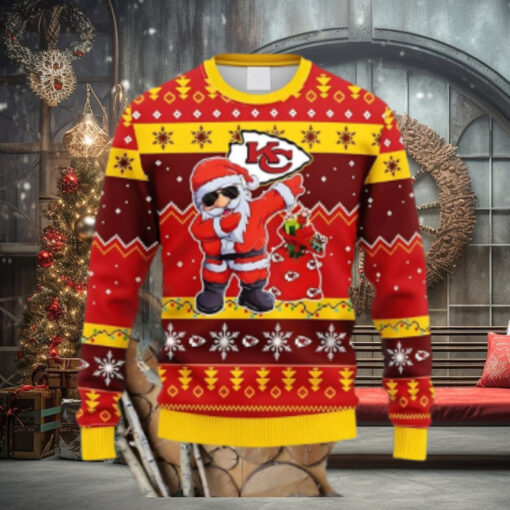 Kansas City Chiefs Dabbing Santa Claus Christmas Ugly Sweater