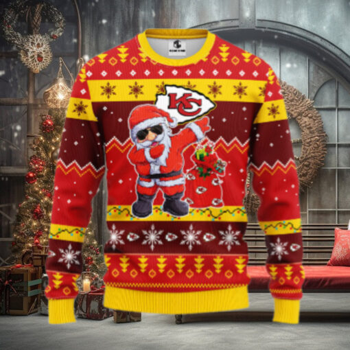 Kansas City Chiefs Dabbing Santa Claus Ugly Christmas Sweater