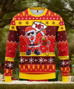 Kansas City Chiefs Dabbing Santa Claus Ugly Christmas Sweater