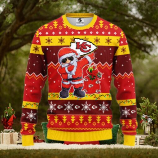 Kansas City Chiefs Dabbing Santa Claus Ugly Christmas Sweater