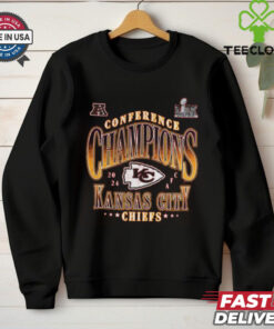 Kansas City Chiefs Fanatics 2024 AFC Conference Champions Right Side Draw Logo Unisex T Shirt