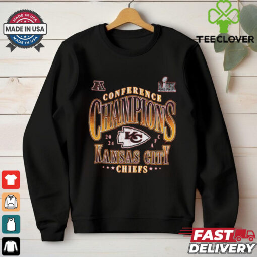 Kansas City Chiefs Fanatics 2024 AFC Conference Champions Right Side Draw Logo Unisex T Shirt