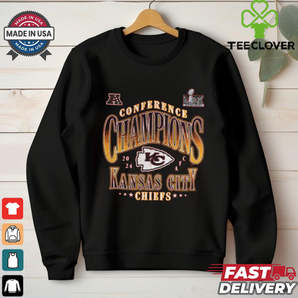 Kansas City Chiefs Fanatics 2024 AFC Conference Champions Right Side Draw Logo Unisex T Shirt Kansas City Chiefs Fanatics 2024 AFC Conference Champions Right Side Draw Logo Unisex T Shirt
