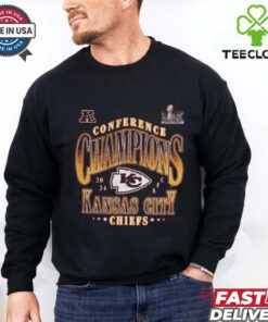 Kansas City Chiefs Fanatics 2024 AFC Conference Champions Right Side Draw Logo Unisex T Shirt