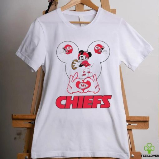 Kansas City Chiefs Football Mickey Mouse 2024 hand heart Shirt
