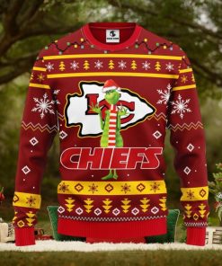 Kansas City Chiefs Funny Grinch Christmas Ugly Sweater