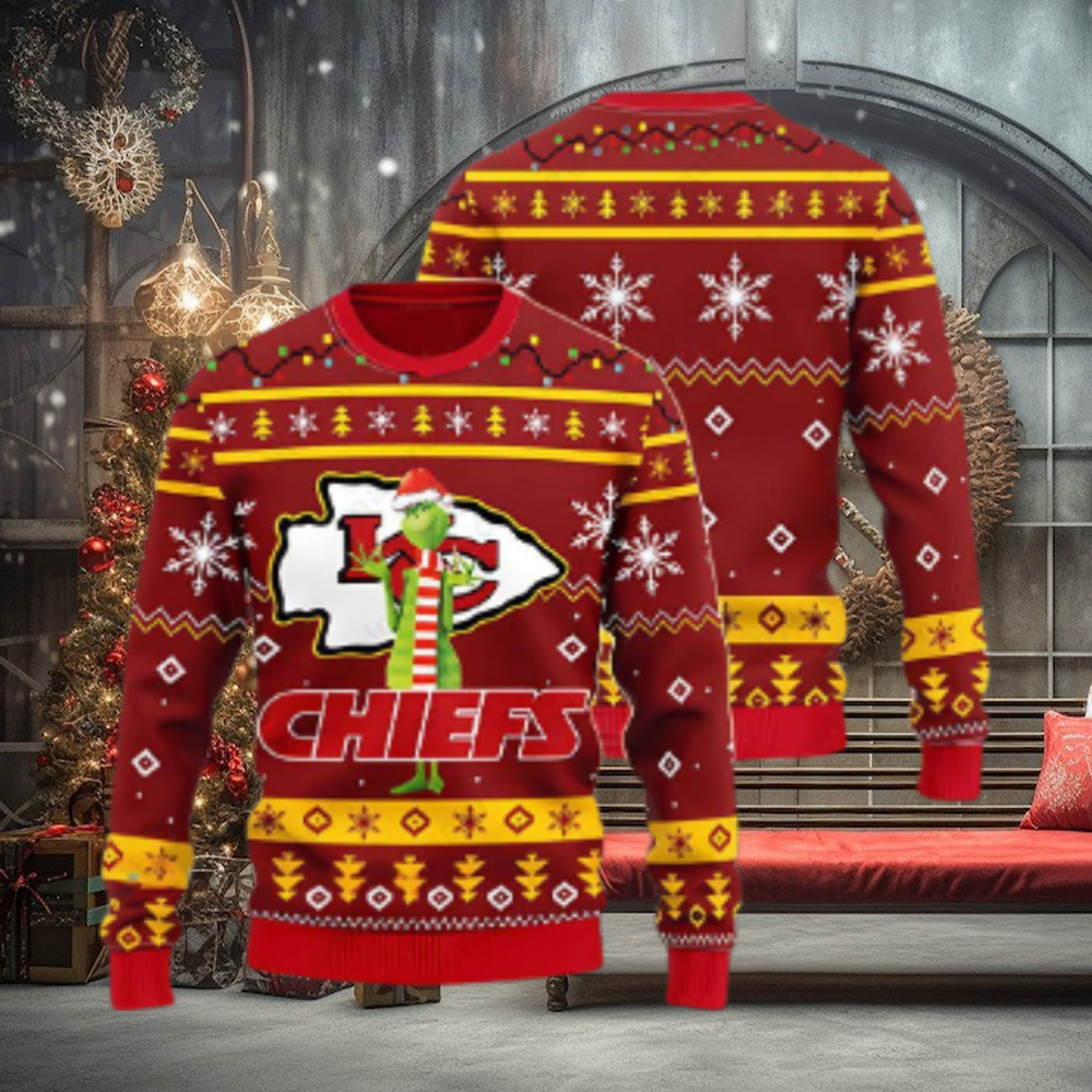 Kansas City Chiefs Funny Grinch NFL Ugly Christmas Sweater Kansas City Chiefs Funny Grinch NFL Ugly Christmas Sweater
