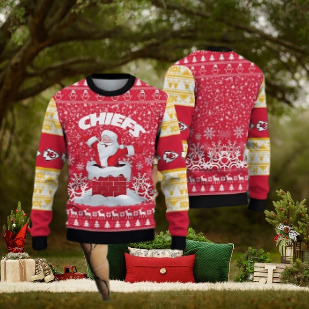 Kansas City Chiefs Funny Santa Claus Ugly Christmas Sweater Kansas City Chiefs Funny Santa Claus Ugly Christmas Sweater