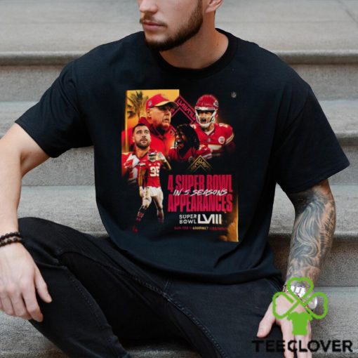 Kansas City Chiefs Get 4 Super Bowl In 5 Seasons Appearances With AFC Champions NFL Playoffs Season 2023 2024 T Shirt