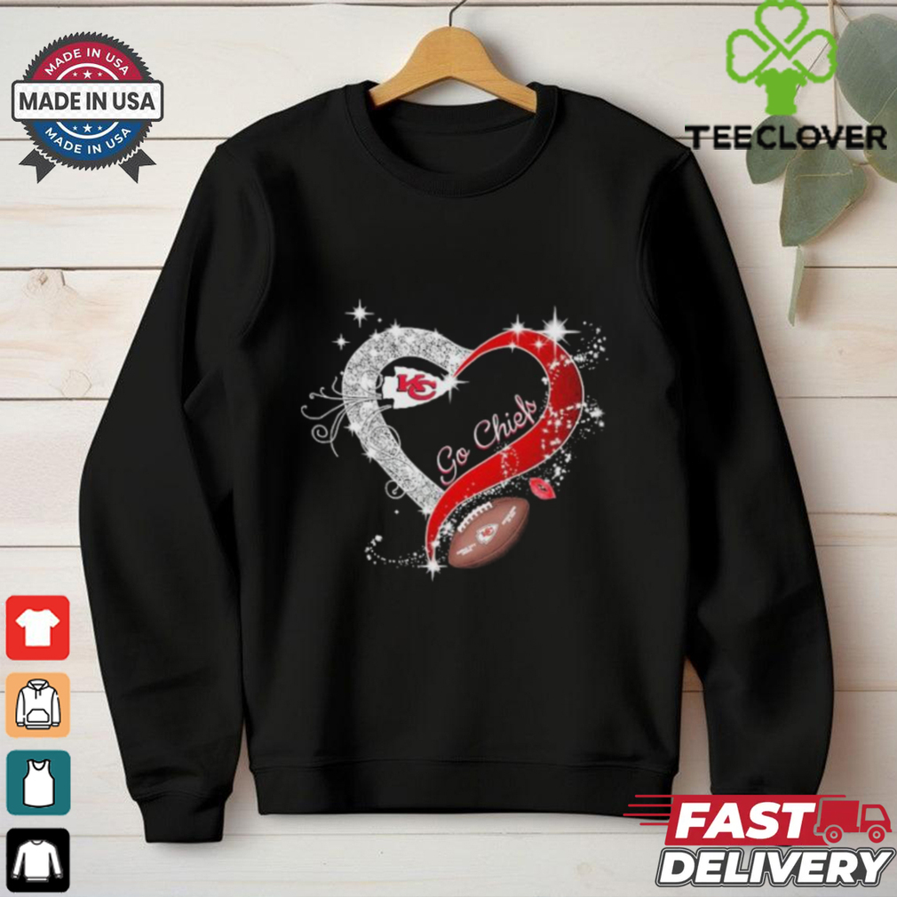 Kansas City Chiefs Go Chiefs Diamond Heart T shirts Kansas City Chiefs Go Chiefs Diamond Heart T shirts
