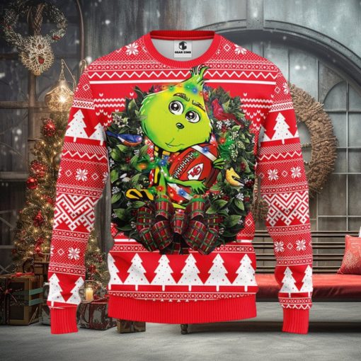 Kansas City Chiefs Grinch Hug Christmas Ugly Sweater