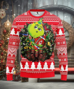 Kansas City Chiefs Grinch Hug Ugly Christmas Sweater