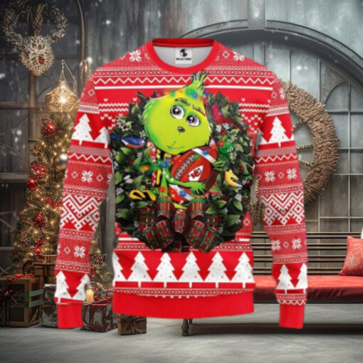 Kansas City Chiefs Grinch Hug Ugly Christmas Sweater