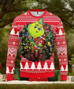 Kansas City Chiefs Grinch Hug Ugly Christmas Sweater