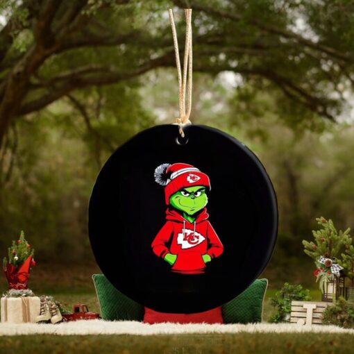 Kansas City Chiefs Grinch Merry Christmas ornament