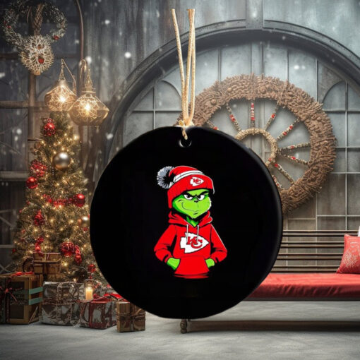 Kansas City Chiefs Grinch Merry Christmas ornament