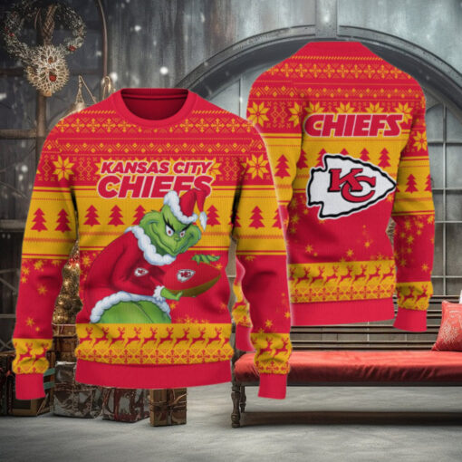 Kansas City Chiefs Grinch Ugly Christmas Sweater