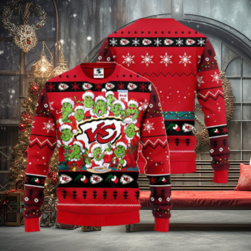 Kansas City Chiefs Grinch Xmas Party NFL Ugly Christmas Sweater Kansas City Chiefs Grinch Xmas Party NFL Ugly Christmas Sweater