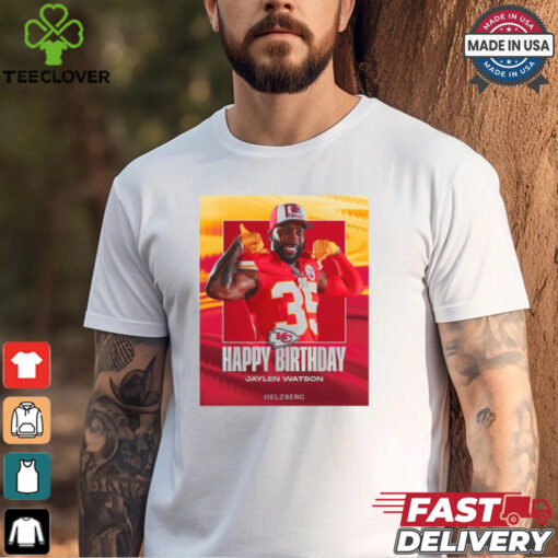 Kansas City Chiefs Happy Birthday Jaylen Watson Helzberg Poster t shirt