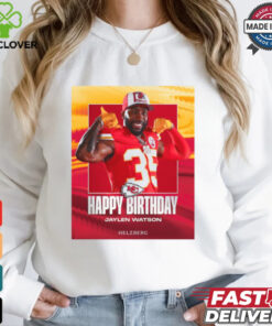 Kansas City Chiefs Happy Birthday Jaylen Watson Helzberg Poster t shirt