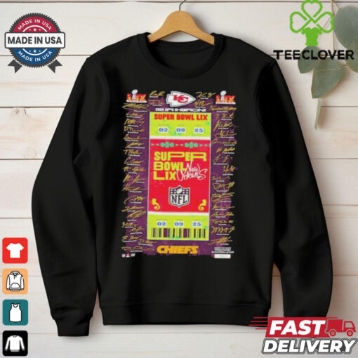 Kansas City Chiefs Highland Mint Super Bowl LIX signatures shirt