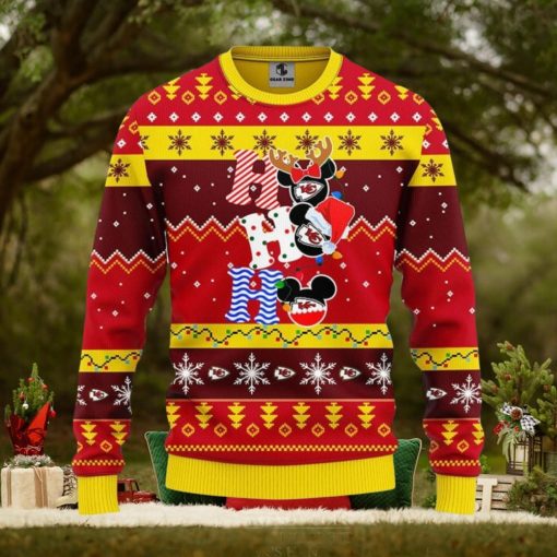 Kansas City Chiefs HoHoHo Mickey Christmas Ugly Sweater Sport Christmas Gift Ideas