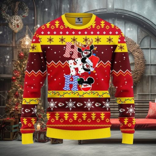 Kansas City Chiefs HoHoHo Mickey Christmas Ugly Sweater Sport Christmas Gift Ideas