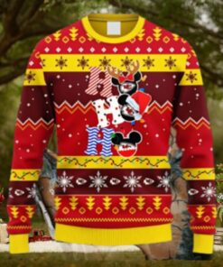 Kansas City Chiefs HoHoHo Mickey Christmas Ugly Sweater