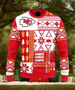 Kansas City Chiefs Holiday Geometry Ugly Christmas Sweater