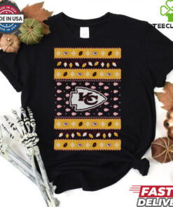 Kansas City Chiefs Holiday Lights Sweater T Shirt 3 Kansas City Chiefs Holiday Lights Sweater T Shirt
