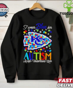 Kansas City Chiefs I wear blue for Autism accept understand love T shirt