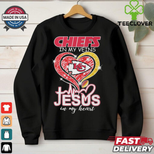 Kansas City Chiefs In My Veins Jesus In My Heart Shirt