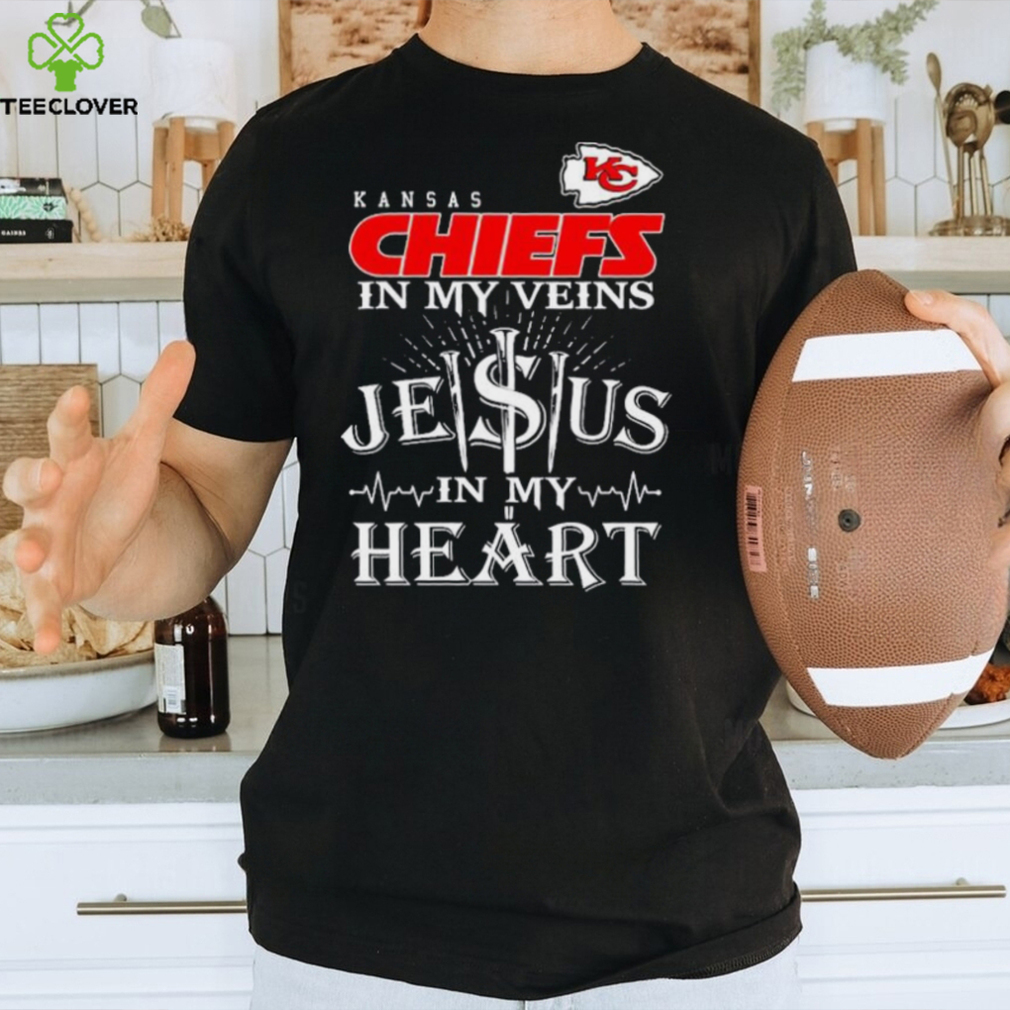 Kansas City Chiefs In My Veins Jesus In My Heart Shirt - Guineashirt  Premium ™ LLC