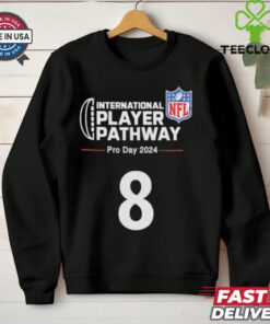 Kansas City Chiefs International Pathway Pro Day 2024 T-Shirt, featuring a design celebrating the Chiefs' International Pathway Pro Day in 2024. Perfect for fans who want to show support for the team's global talent search and their involvement in international football development.