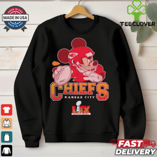 Kansas City Chiefs Junk Food Disney Mickey QB Super Bowl Lix Shirt