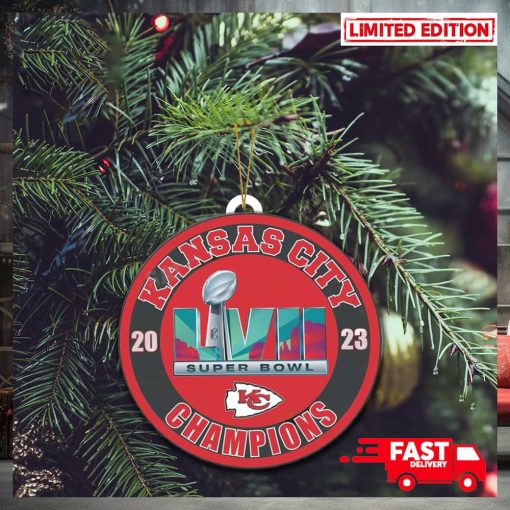 Kansas City Chiefs LVII Super Bowl 2023 Trophy Champions Christmas Tree Decorations Ornament