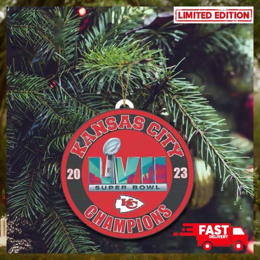 Kansas City Chiefs LVII Super Bowl 2023 Trophy Champions Christmas Tree Decorations Ornament