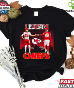 Kansas City Chiefs Mahomes and Thomas skyline shirt