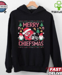 Kansas City Chiefs Merry Chiefsmas Ugly Christmas gnomies helmet shirt