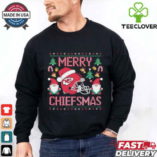 Kansas City Chiefs Merry Chiefsmas Ugly Christmas gnomies helmet shirt