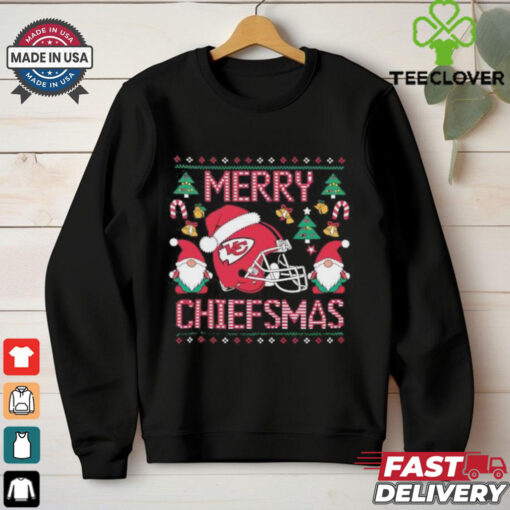 Kansas City Chiefs Merry Chiefsmas Ugly Christmas gnomies helmet shirt