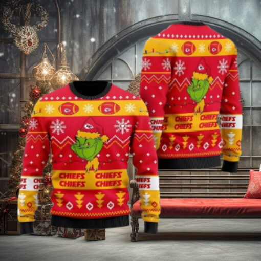 Kansas City Chiefs Merry Grinchmas Ugly Christmas Sweater