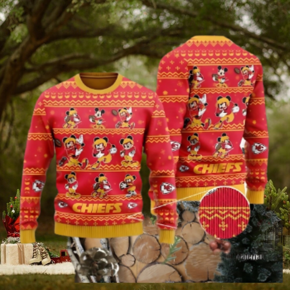 Kansas City Chiefs Multiple Mickey Mouse Ugly Christmas Sweater Kansas City Chiefs Multiple Mickey Mouse Ugly Christmas Sweater