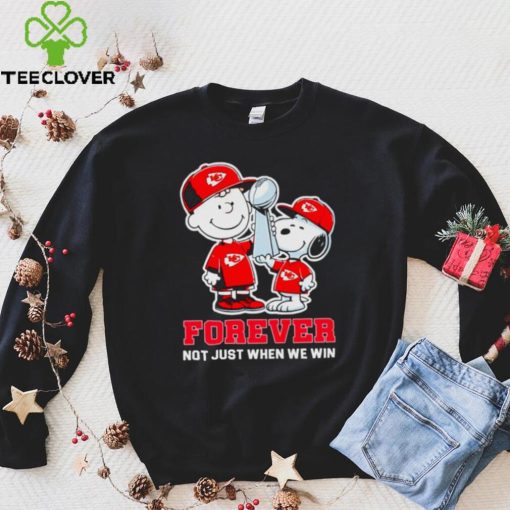 Kansas City Chiefs NFL Charlie Brown and Snoopy forever not just when we win hoodie, sweater, longsleeve, shirt v-neck, t-shirt