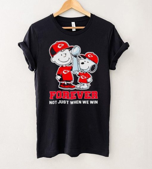 Kansas City Chiefs NFL Charlie Brown and Snoopy forever not just when we win hoodie, sweater, longsleeve, shirt v-neck, t-shirt