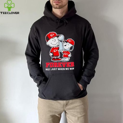 Kansas City Chiefs NFL Charlie Brown and Snoopy forever not just when we win hoodie, sweater, longsleeve, shirt v-neck, t-shirt