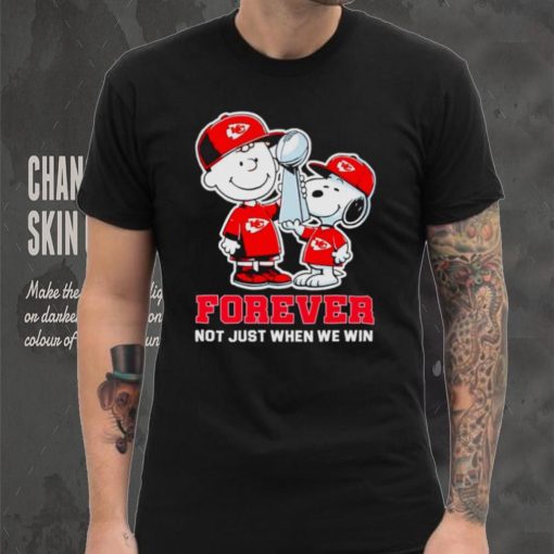 Kansas City Chiefs NFL Charlie Brown and Snoopy forever not just when we win hoodie, sweater, longsleeve, shirt v-neck, t-shirt